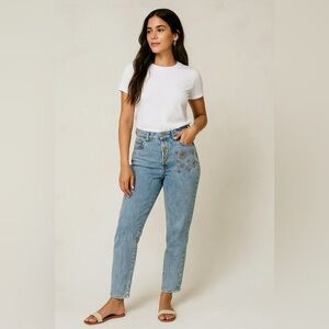 VINTAGE DAKOTA BLUES Embellished Jeans Acid Wash 25